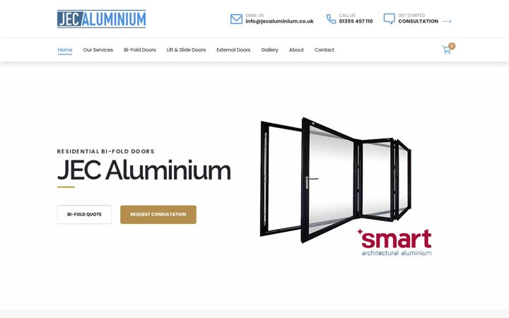 Screenshot of jecaluminium.uk
