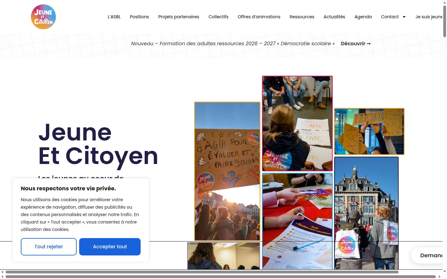 Sutikimo reklamjuostės, rodytos prieš bet kokią sąveiką, ekrano kopija