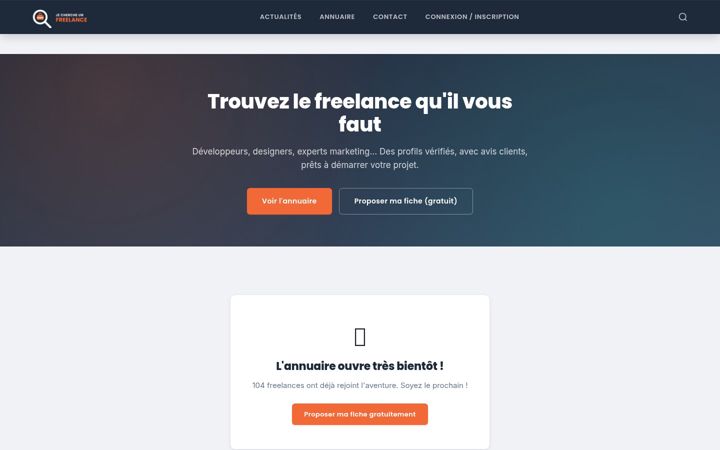 Screenshot of jechercheunfreelance.fr