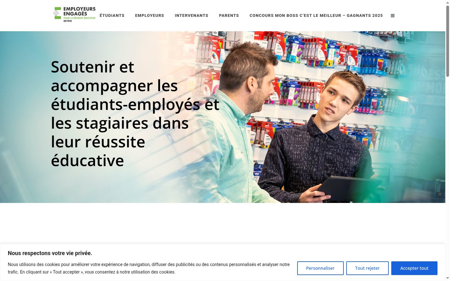 Screenshot van de toestemmingsbanner zoals getoond vóór enige interactie