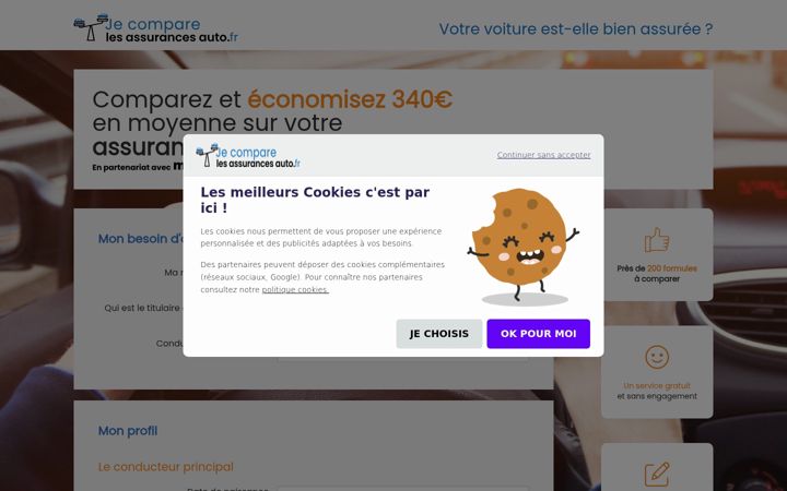 Screenshot of jecomparelesassurancesauto.fr