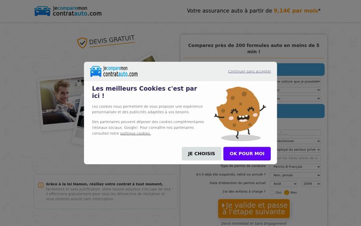 Screenshot of jecomparemoncontratauto.com
