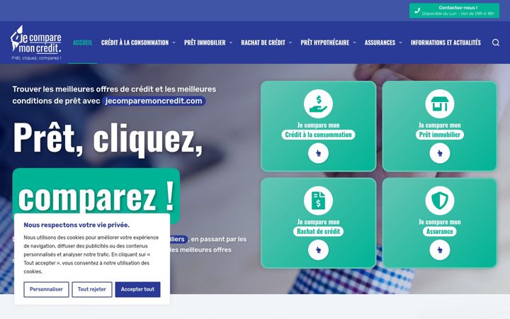 Screenshot of jecomparemoncredit.com