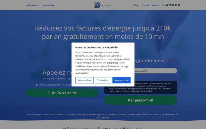 Screenshot of jeconomise-sur-mon-energie.fr