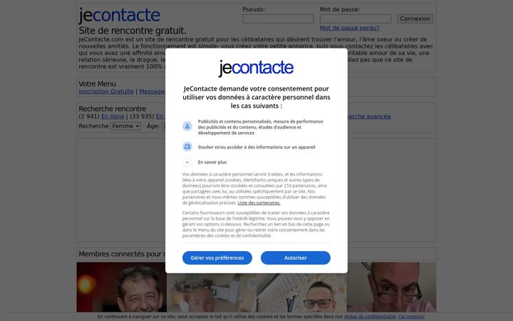 Screenshot ta' jecontacte.com