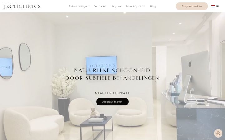 Screenshot of jectclinics.nl