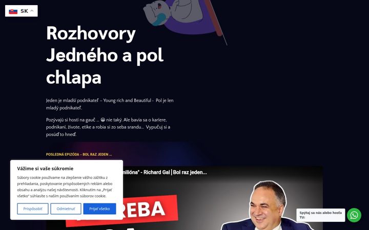 Screenshot of jedenapolchlapa.sk