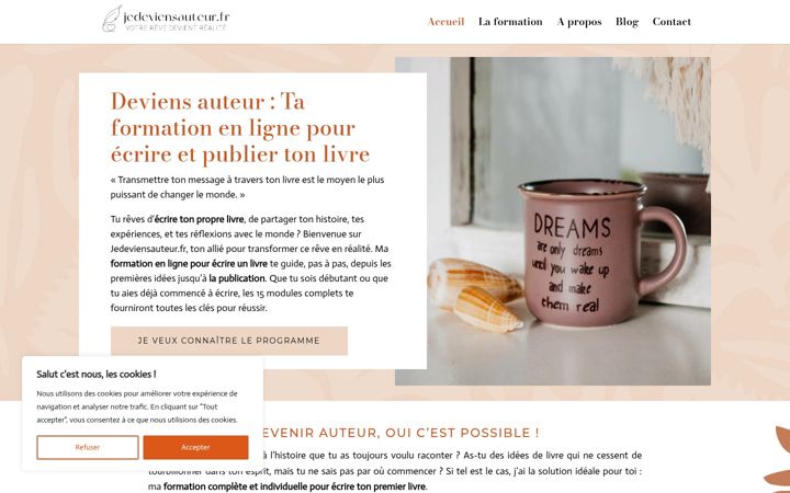 Screenshot of jedeviensauteur.fr