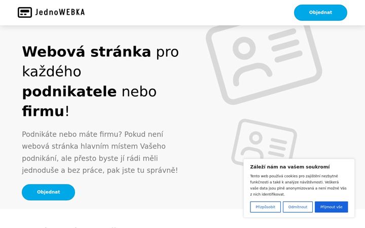 Screenshot of jednowebka.cz