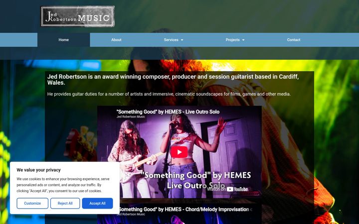 Screenshot of jedrobertsonmusic.com