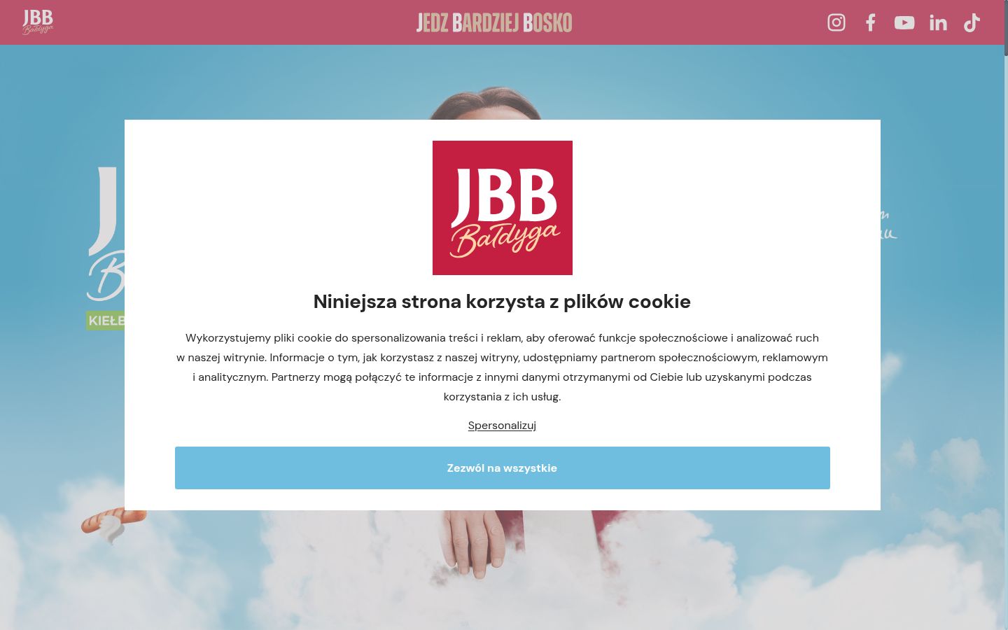 Snimka zaslona bannera za privolu prikazanog prije bilo kakve interakcije
