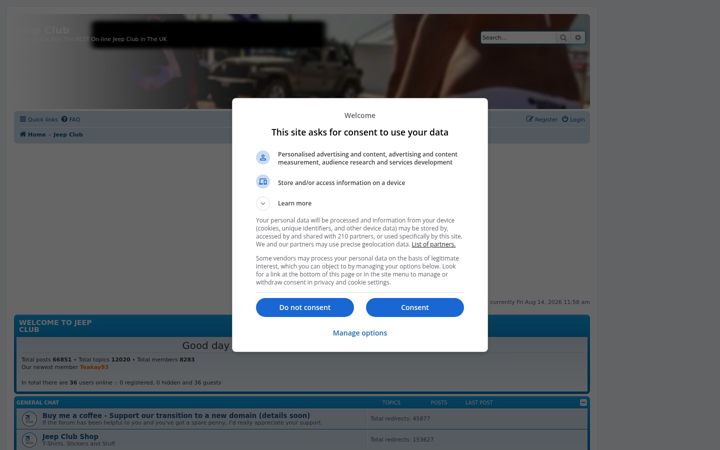 Screenshot of jeep-club.co.uk
