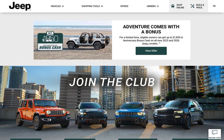 Screenshot of jeep.ca
