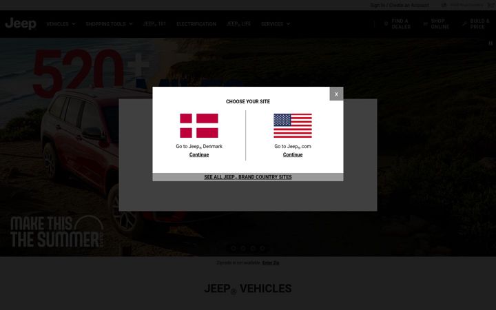 Képernyőkép: jeep.com
