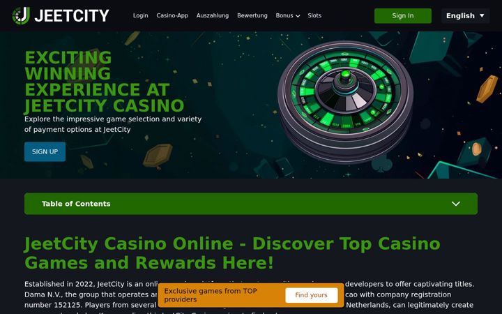 Screenshot of jeet-city-casino.com