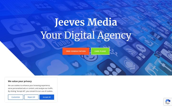 Screenshot of jeevesmedia.com