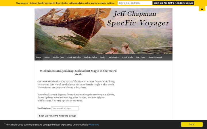 Screenshot of jeffchapmanbooks.com