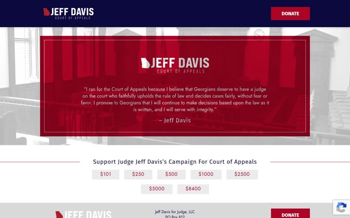 Screenshot of jeffdavisforjudge.com