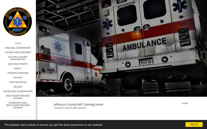 Screenshot of jeffersoncountyemstc.com
