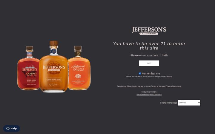 Screenshot of jeffersonsbourbon.com