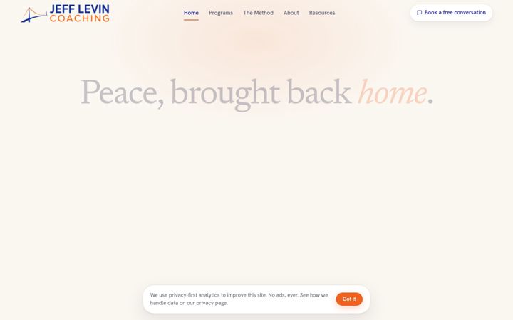 Screenshot of jefflevincoaching.com