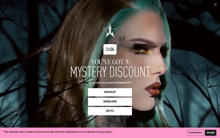 Screenshot of jeffreestarcosmetics.com
