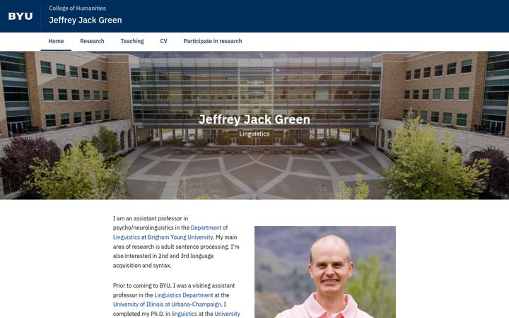 Екранна снимка на jeffreygreen.byu.edu