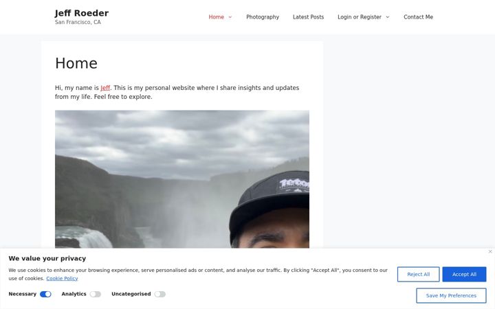 Screenshot of jeffroeder.com