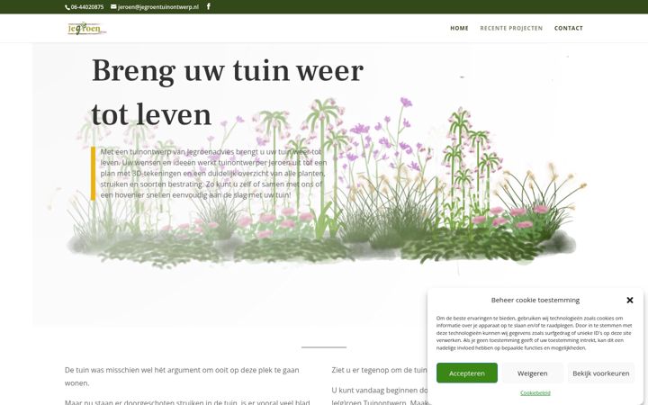 Screenshot of jegroentuinontwerp.nl