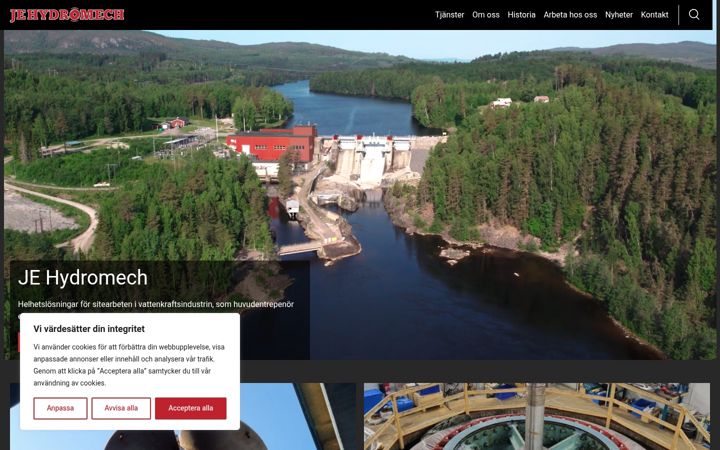 Screenshot of jehydromech.se