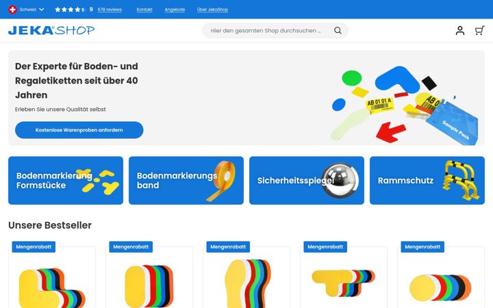 Screenshot of jekashop.ch