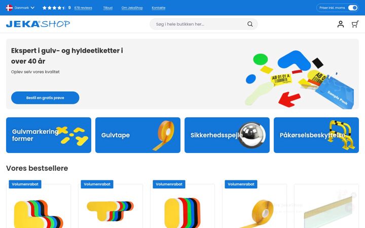 Screenshot of jekashop.dk