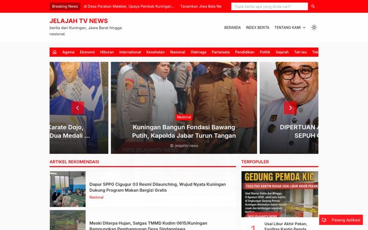 Screenshot of jelajahtvnews.com