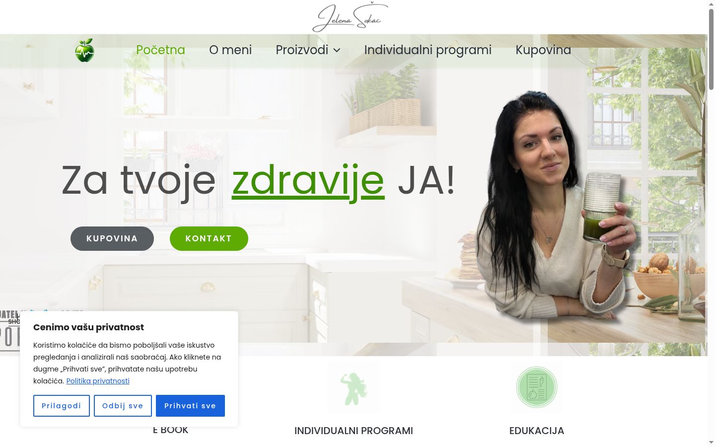 Screenshot del banner di consenso mostrato prima di qualsiasi interazione