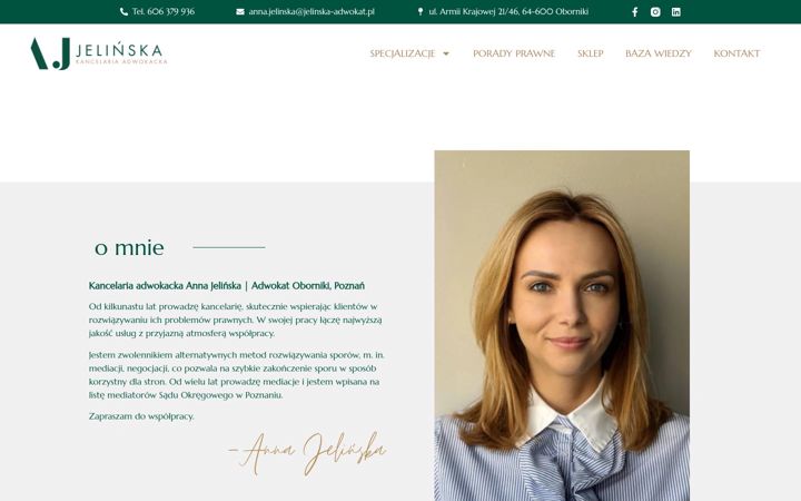 Screenshot of jelinska-adwokat.pl
