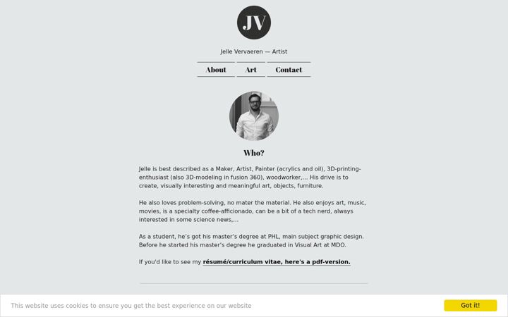 Screenshot of jellevervaeren.be