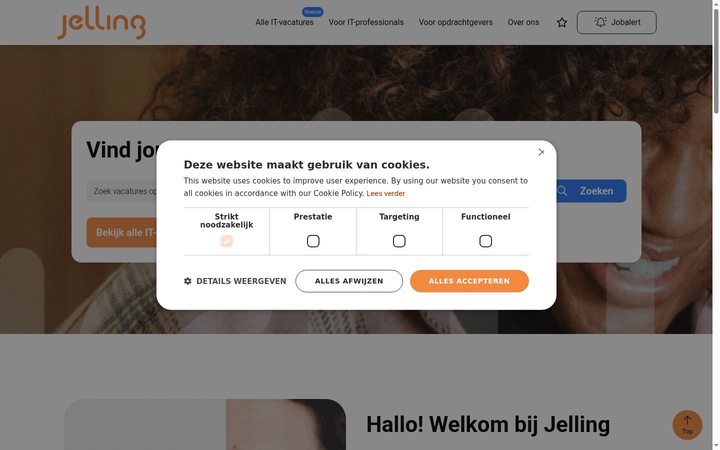 Screenshot tal-banner tal-kunsens muri qabel kwalunkwe interazzjoni