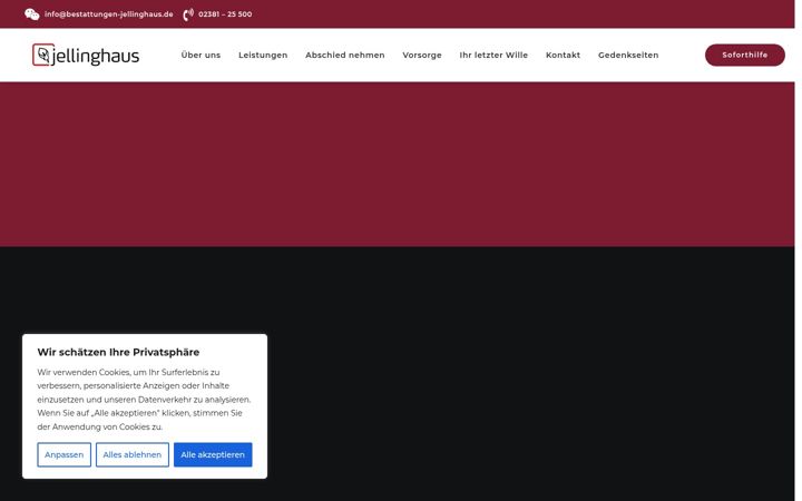 Screenshot of jellinghaus-bestattungen.de