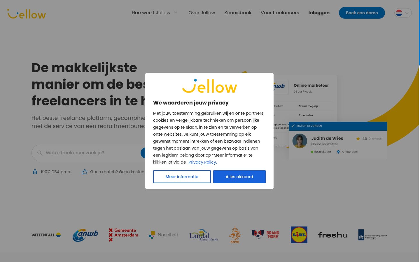 Screenshot tal-banner tal-kunsens muri qabel kwalunkwe interazzjoni