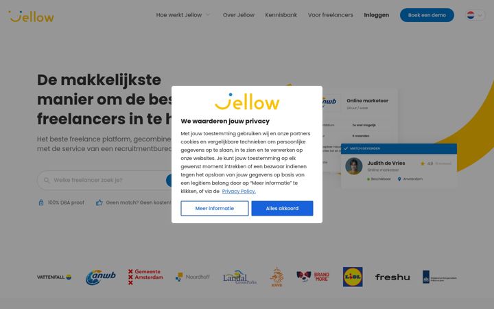 Screenshot of jellow.nl