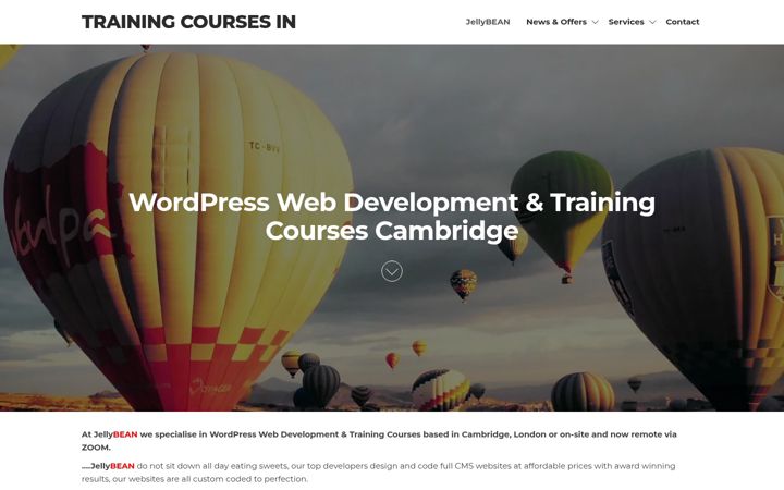 Screenshot of jellybean-training.co.uk