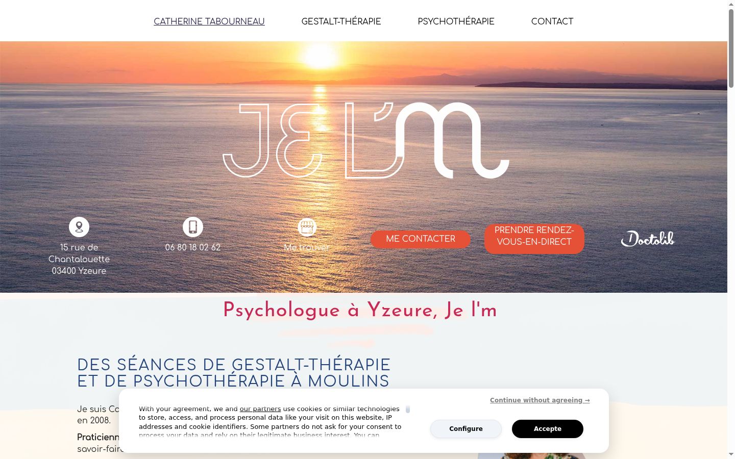 Screenshot of the consent banner shown before any interaction