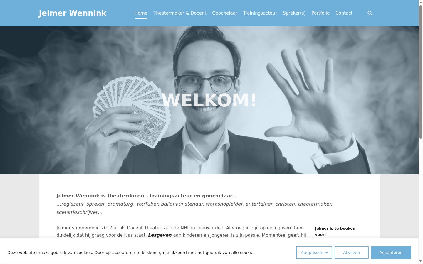 Screenshot des Einwilligungsbanners vor jeglicher Interaktion