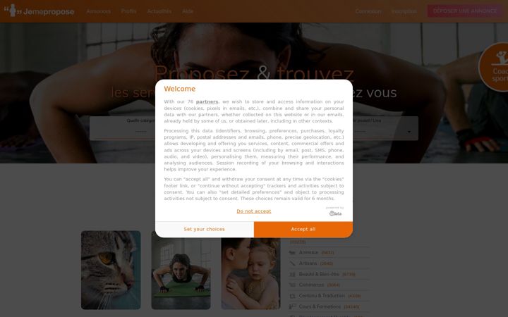 Screenshot of jemepropose.com