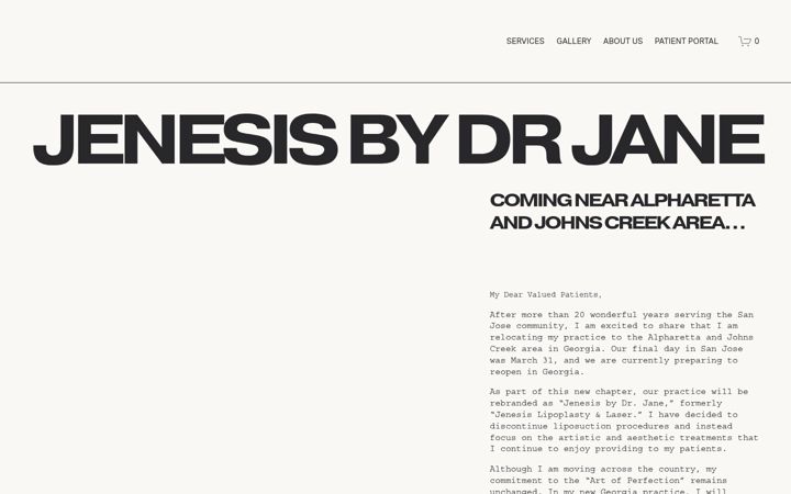 Screenshot of jenesislipoplasty.com