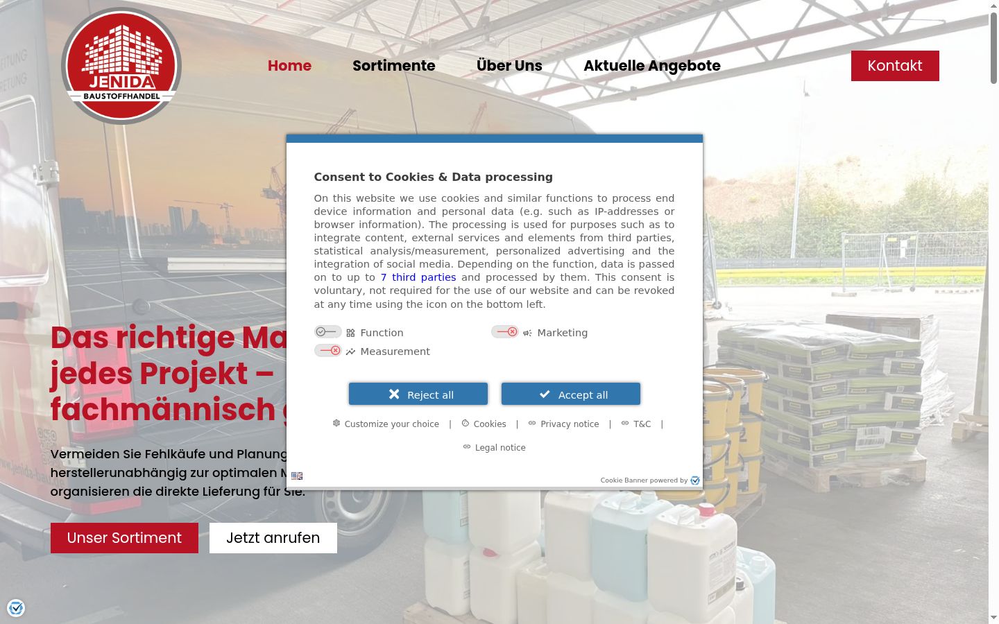 Screenshot tal-banner tal-kunsens muri qabel kwalunkwe interazzjoni