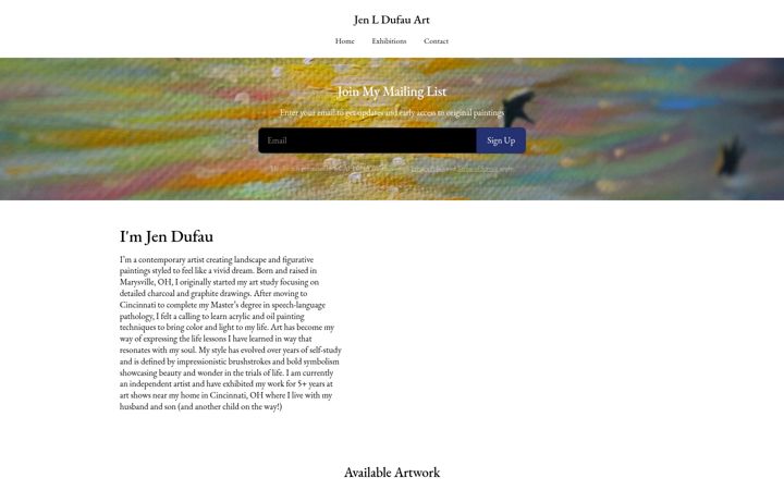 Screenshot of jenldufau.com
