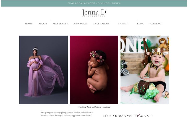 Screenshot of jennadphotography.com