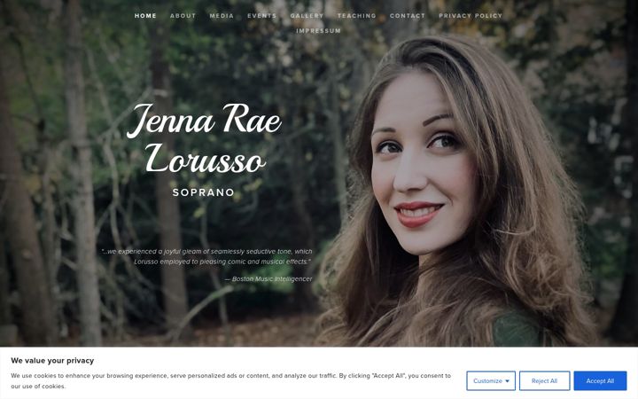Screenshot of jennaraelorusso.com