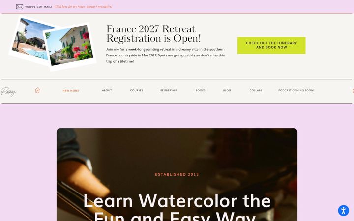 Screenshot of jennarainey.com